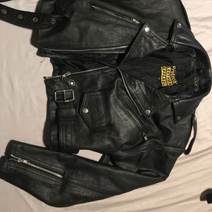 Leather biker jacket